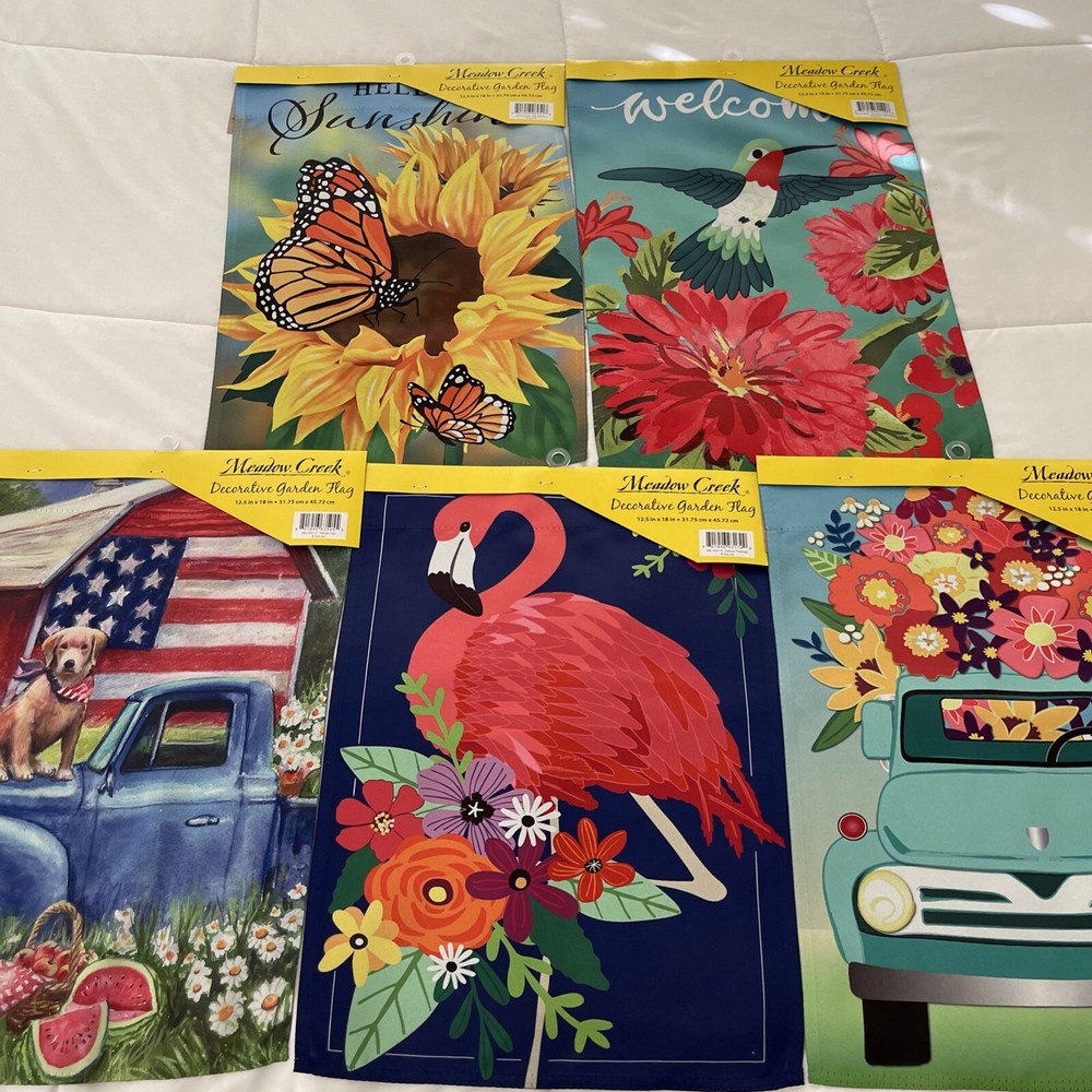 Meadow Creek Decorative Garden Flag 12.5 in x 18 in Double Sided / New