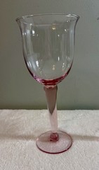 VTG La Mediterranea Spanish Ombré Pink Handblown 10 oz Wine Glasses, 9.5”, Set/2