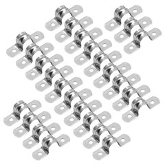 50 Pcs 1/2″ Stainless Steel Pipe Strap Clamps Two Hole Strap for Conduit Cables.