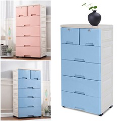 Plastic Storage Dresser Bedroom 6 Drawer Clothes Organizer Tower Cabinet Office