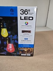 Atomi Smart Wi-Fi Color Outdoor String LED Lights 36ft Commercial Grade IP65