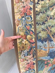5.8ftx4.6ft Tapestry French Woven Pastoral Landscape Wall Hanging Wall Art Verd