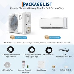 12000BTU Mini Split Central Air Conditioner & Heat Pump SEER2 18.5 220V Inverter