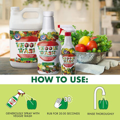 Fruit and Vegetable Wash, Ideal for Cleaning Produce, 1 Gallon