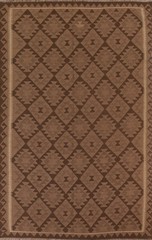 Brown Kilim Oriental Area Rug 7×10 Flat-weave Southwestern Style for Any Room