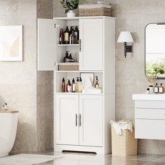 70″ Tall Kitchen Pantry Cabinet, Storage Cabinet with Doors & Adjustable Shelves