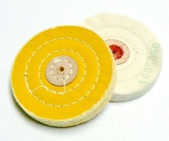 Jewelry Polishing Buffs Muslin White & Yellow Buff 4″ Jewelers Buffs Set of 2 Pc