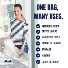 Plasticplace 7-10 Gallon Trash Bags – Clear, Case of 500 Garbage Bags
