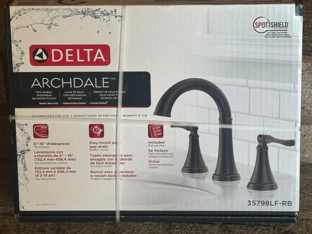 Delta Archdale 35798LF-RB 2 Handle Wide Spread Bathroom Faucet Venetian Bronze