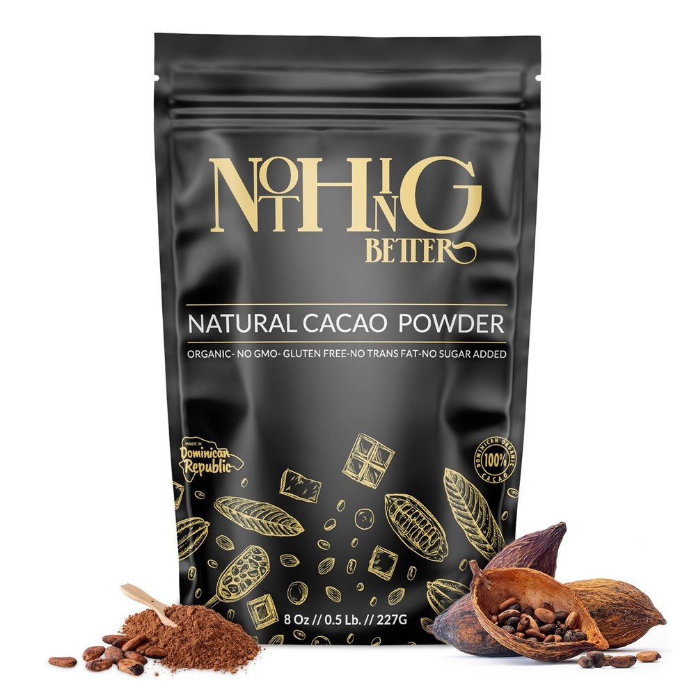 Organic Natural Cacao Powder 8oz – Unsweetened Cocoa 8 oz / 0.5 lb