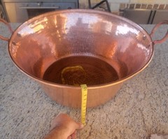 CAZO DE COBRE 23″ inch CARNITAS COPPER POT BOWL 18MM GAUGE.