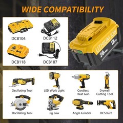 2Pack For DeWalt 20V 20 Volt Max XR 12.0AH Lithium Battery DCB206-2/Dual Charger