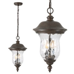 19″ Outdoor Pendant Light Waterproof Vintage Porch Hanging Lantern Patio Fixture