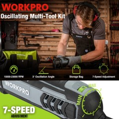 WORKPRO Oscillating Multi-Tool Kit 3.0Amp Corded Replaceable Oscillating Saw Set