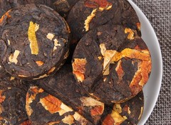 500g Yunnan Tangerine Peel mellow aroma Pu’er Tea Ripe Tea Bulk Mini Tea Cake