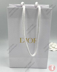 Dior Classic White Textured Paper Gift Bag New Small W. 5.75 x H. 9 x D. 3.25