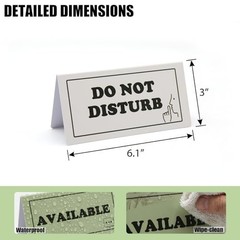 Dual-Sided Do Not Disturb & Available Desk Sign, PVC Table Tent with Shhh &