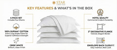 Pillow Shams Embrace Collection 100% Supima Cotton Hotel Bedding White