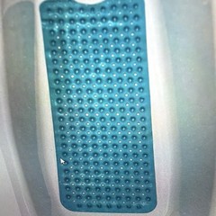 Blue Non-Slip Rubber Bathtub Mat w/ Suction Cups, Solid Rectangle