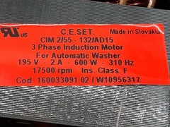 PERFECTLY GOOD – Splendide RV washer/dryer motor 257889 , W10956317 – 30 DAYS