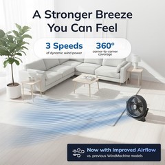 Lasko WindMachine 20″ Floor Fan 3-Speed Air Circulator Black A20305