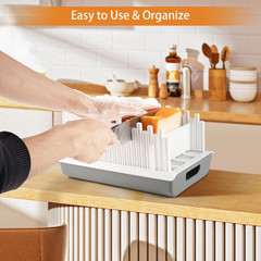 Bread Slicer Guide for Homemade Bread with 304 Stainless Steel Sheet and Storage