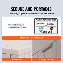 Outdoor Storage Box, 31 Gal. Resin Deck Box, Backyard outside Toy and Towel Stor