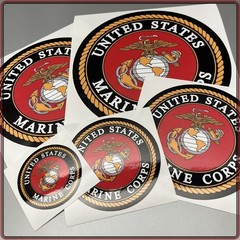 United States Marine Corps Seal Black & Red Laminated Sticker Choose Size 2-6″