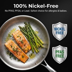Titanium Frying Pan with Lid 11.8” – PFAS Free & Scratch Resistant Cookware