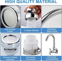 360 Degree Rotating Faucet Movable Kitchen Tap Head Water Saving Nozzle Sprayer