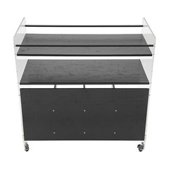 Acrylic End Table,Rectangle Side Table, Bamboo Acrylic Modern End Table