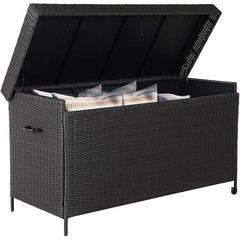 170 Gallon Outdoor Storage Box W/ Wheels Pneumatic Pistons Easy Access Design US