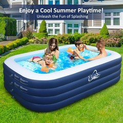 Eisenfuer Inflatable Pool For Kids And Adults No Collapse 100 X 60 X 30