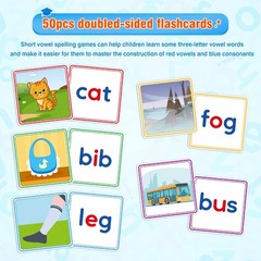 Learning Toys for 3 4 5 Years Old Kids – 116Pcs Short Vowel Letters Sorting Spel