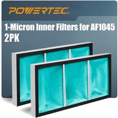 2 Pack Inner Air Filters for POWERTEC AF1044 Air Filtration System, 1 Micron