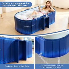 59” Portable Foldable Bathtub for Adults – Ice Bath Cold Plunge SPA Tub