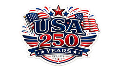 3 Pack – USA 250 Years Patriotic Vinyl Sticker – America Anniversary Decal