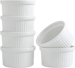 Ramekins 8 Oz Oven Safe – Baking Bowls Set of 6, Ceramic Creme Brulee Ramekins,