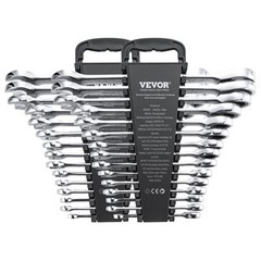 Combination Wrench Set 30 PCS SAE 1/4″ to 1″, Metric 8mm to 24mm Organizer Rack
