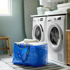 IKEA Frakta Large Size Shopping Bag Blue Sturdy Laundry Grocery Durable-19Gal