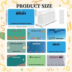 virsomier 9pcs Funny Cash Gift Cards – Money Holder for Gifting Cash, Blue
