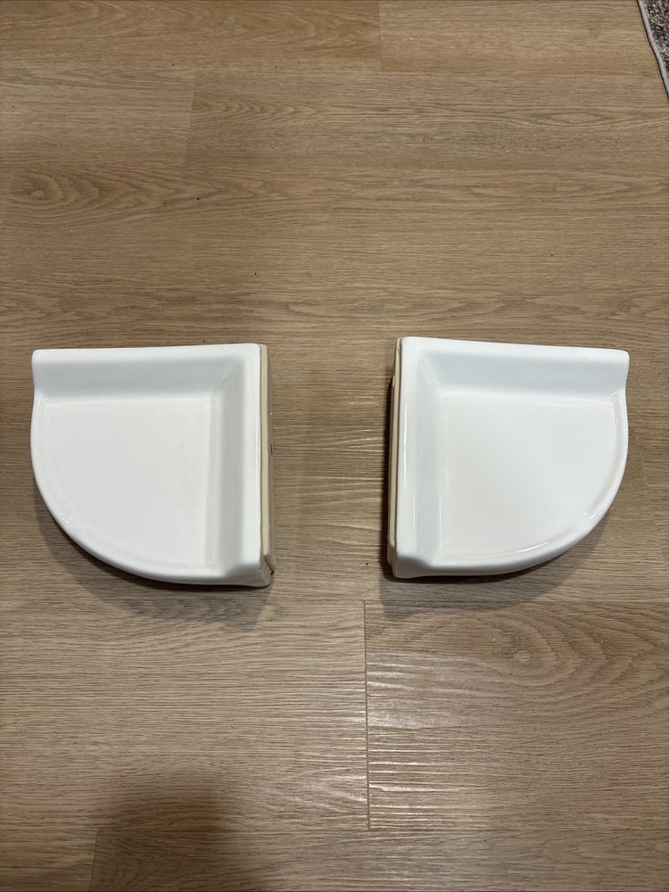 Bright White Ceramic Corner Shower Shelf Ledge 8.5 in Mexico