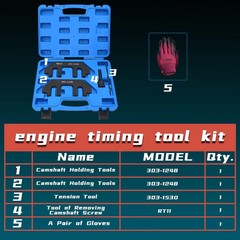 Yuesstloo Camshaft Holding Tool Kit with Tension Tool, 303-1248, Blue case