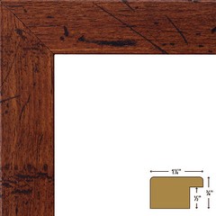 Craig Frames 1.25″ Flat Distressed Rustic Brown Picture Frame