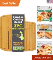 Bamboo Cutting Board Trio with Juice Grooves—Easy Clean & Eco-Conscious