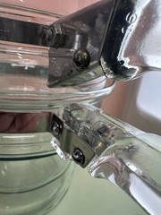 Great Vintage PYREX Double Boiler Clear Glass With Both Lids & Stainless Steel