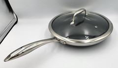 HexClad 10″ FRYING PAN with LID 10-Inch 10 Hybrid Non-Stick -Used Good Condition