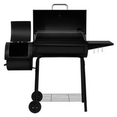 Royal Gourmet 30-Inch Charcoal Grill & Offset Smoker with Fixed Side Table