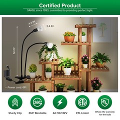 SANSI LED Grow Lights for Indoor Plants Full Spectrum Pot Clip Grow Light USED