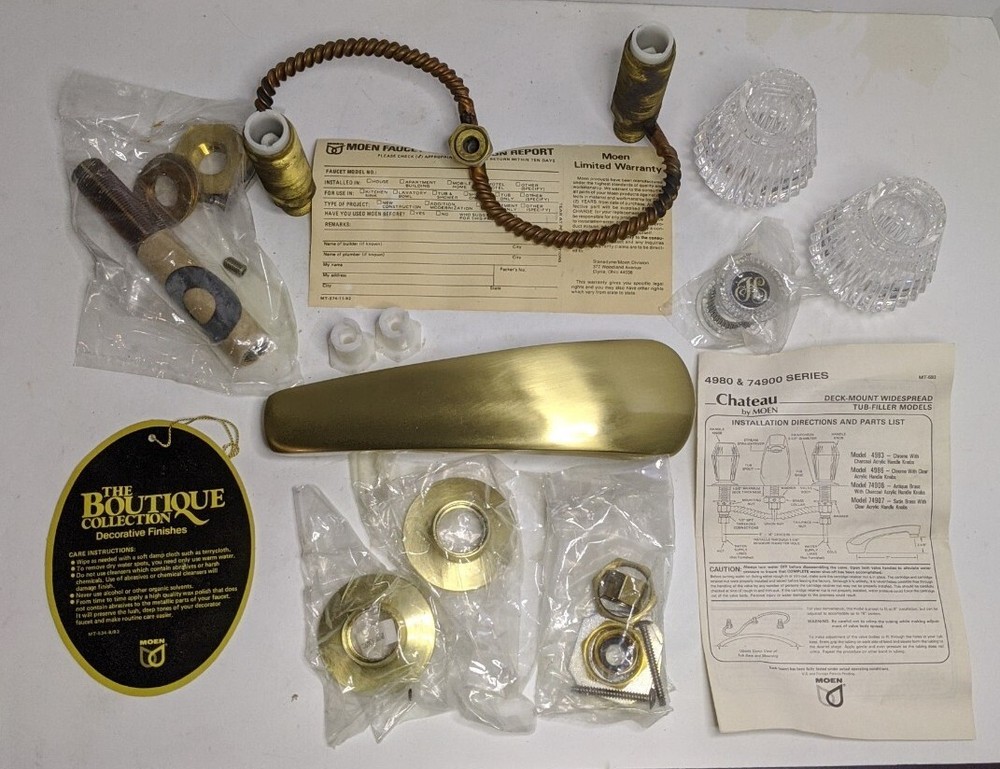 1983 Moen 74907 Boutique Collection Stanadyne Wide Spread Bath Tub Faucet.